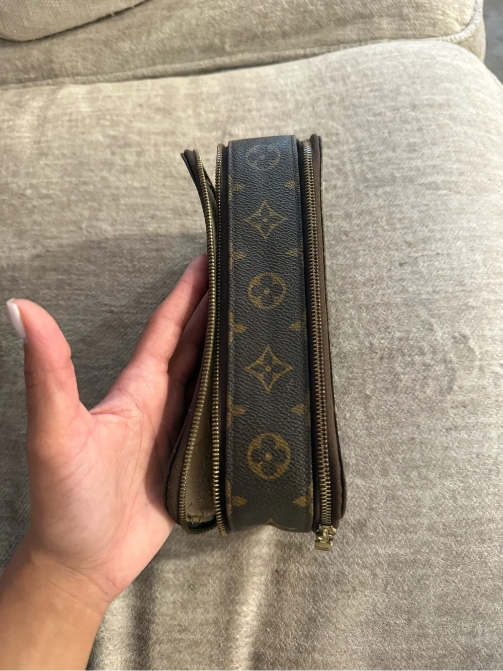 Louis Vuitton Monogram Canvas Pouch in Brown and Gold